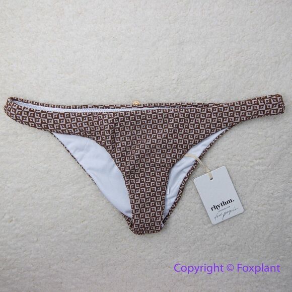 NEW Rhythm.‎ Free People Geo high cut Cheeky bikini bottom coco , size M - Picture 1 of 10